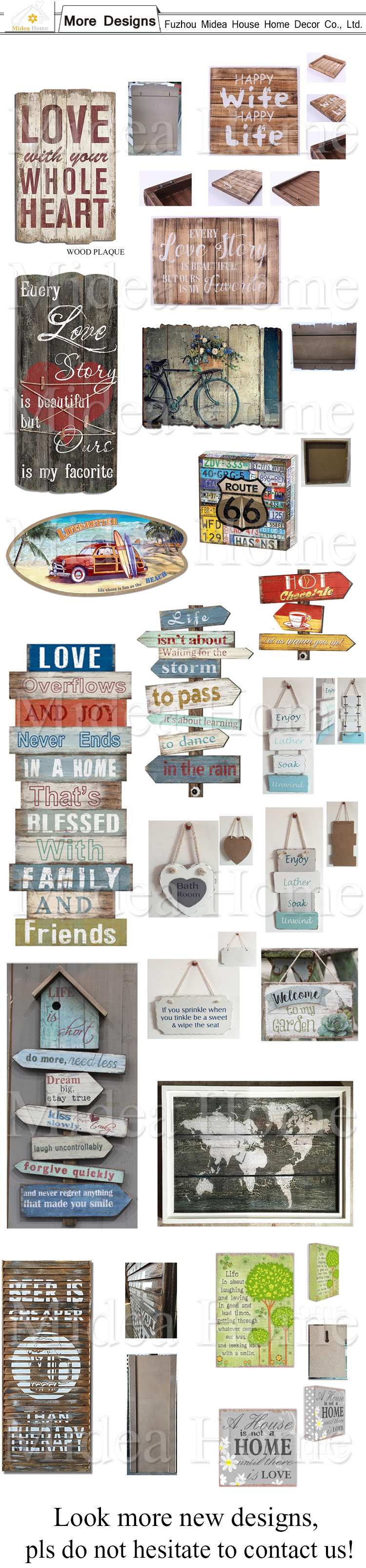 Customed Wood Plaque Signs Wholesale, Vintage Wood Sign