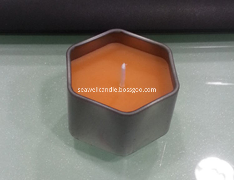 Hexagon tin candles