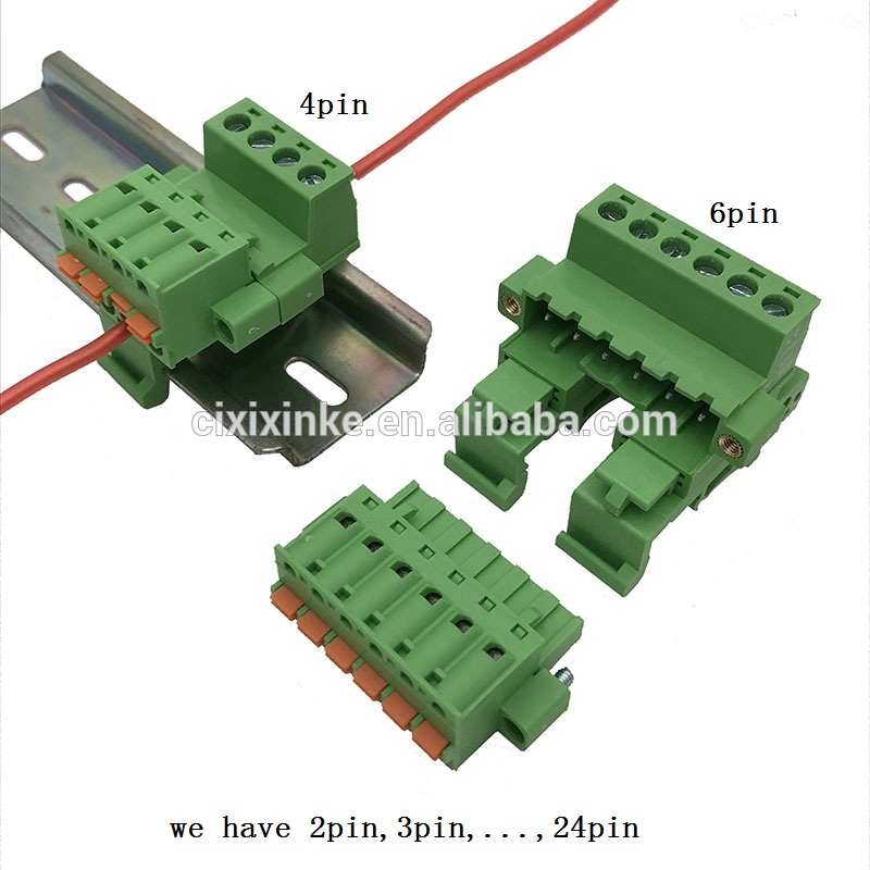 spring female and male din rail terminal block