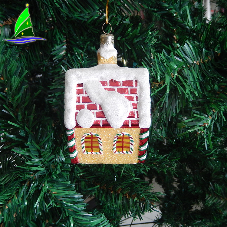 Ornamento de cristal de la casa del árbol que cuelga Hanging Tree House Glass Ornament