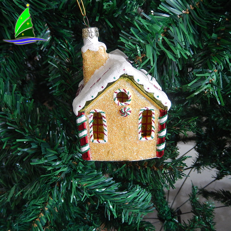 Ornamento de cristal de la casa del árbol que cuelga Hanging Tree House Glass Ornament
