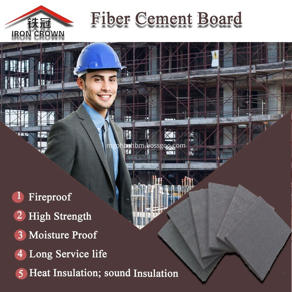 Fireprotection Cladding Tiles Backer Fiber Cement Board