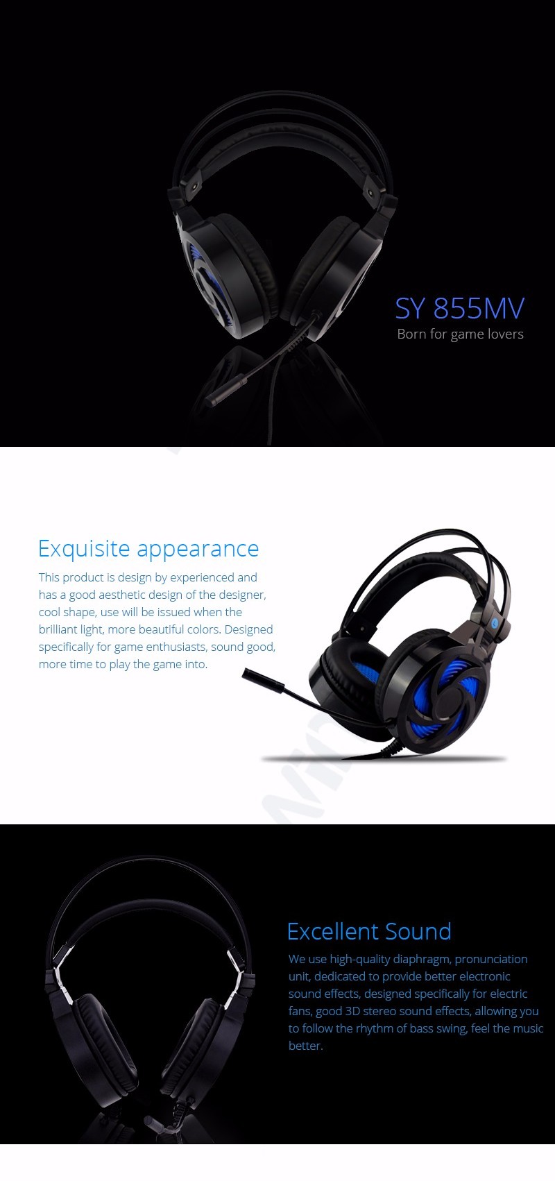 Mikrofon Hi-Fi Bass Stereo Headset Gaming Suara Hi-Fi Microphone Bass Stereo Sounds Gaming Headset