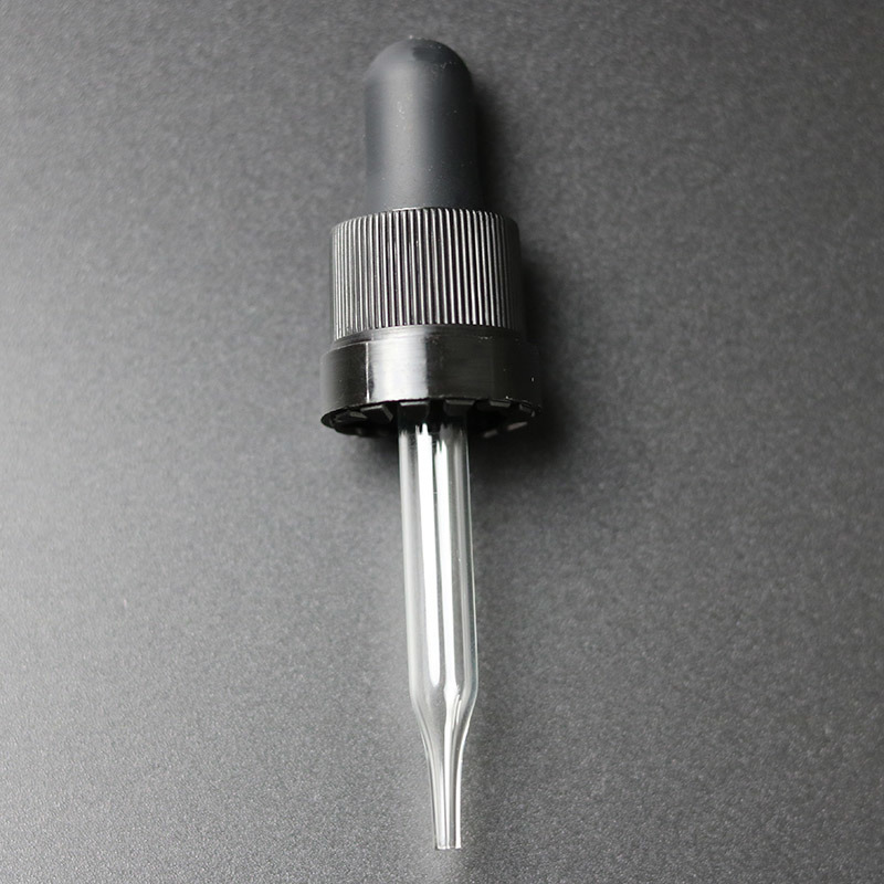 Glass Dropper with Plastic Cap and Rubber Cap (ND02)
