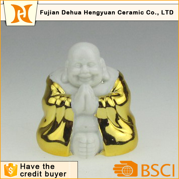 Gold Plating Ceramic Buddha for Home Decoration