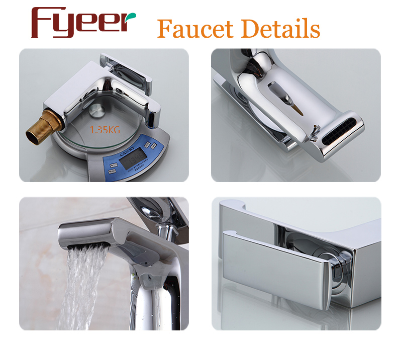 Fyeer 2016 New Brass Tap Mixer Bathroom Waterfall Basin Faucet