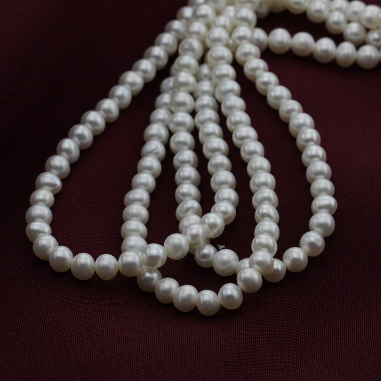 4mm Mini Size Natural Cultured Real White Pearl Bead String