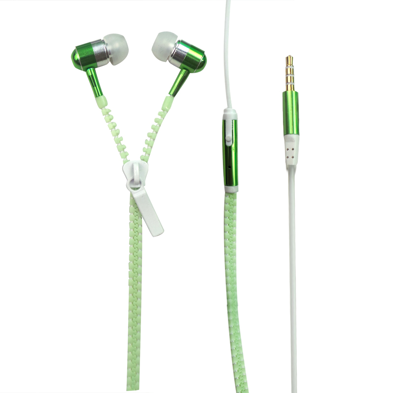 OEM ODM Metal Zipper Stereo In Ear Earphones