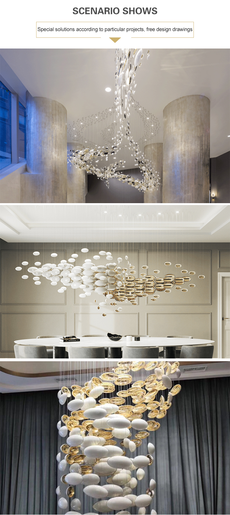 lobby hall led chandelier pendant light