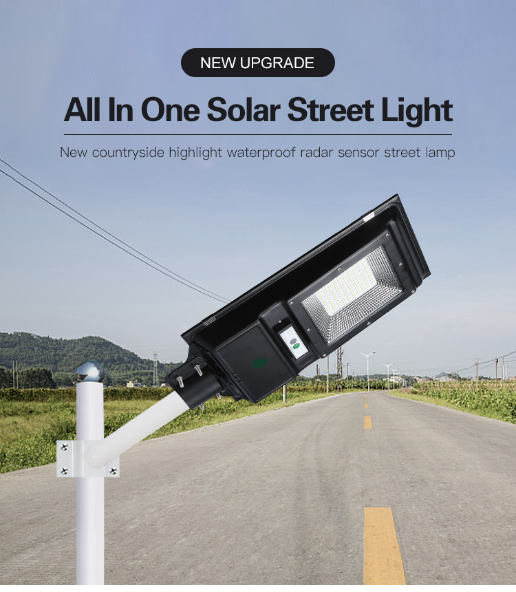 Solar street light with LED light source