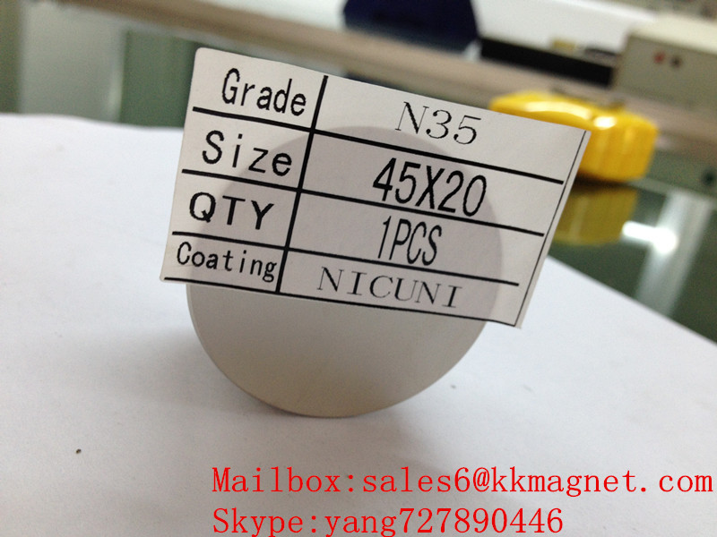 neodymium magnet permanent magnet N35 N42 D45X20mm