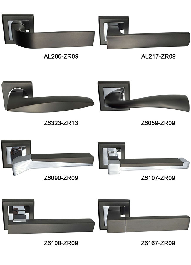 Zamak Furniture Hardware Door Lock Handle on Square Rose (Z6201-ZR17)