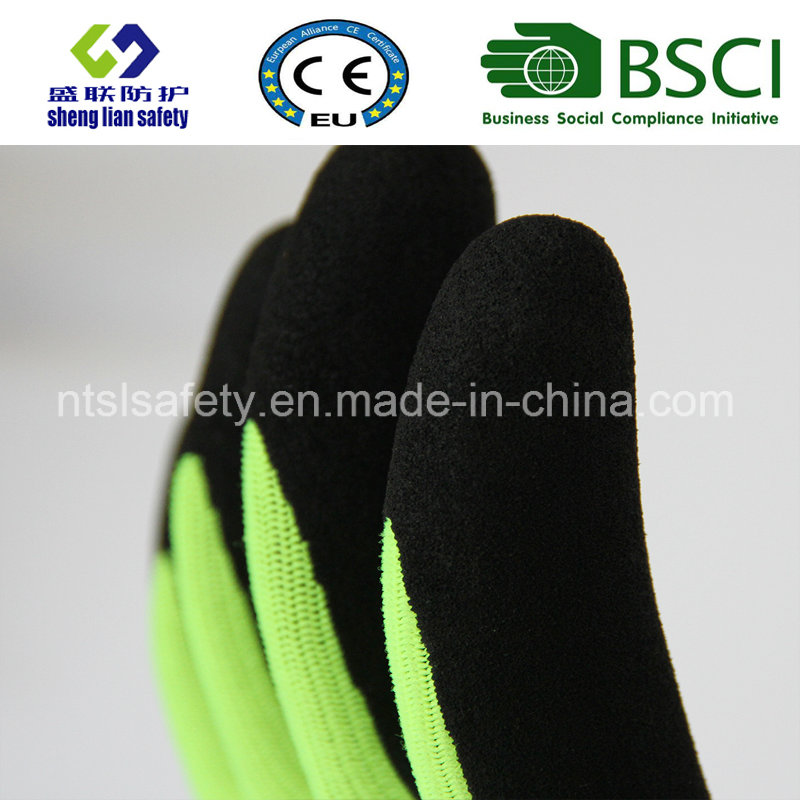 13 Gauge Nylon Liner, Nitrile Coating, Sandy Finish Safety Work Gloves (SL-NS107)