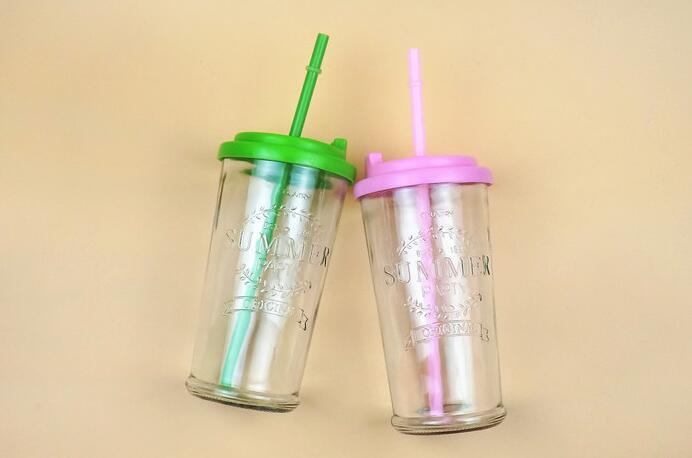 Christmas Straw Cup Glass Snack Straw Cup Promotional Straw Drink Cup