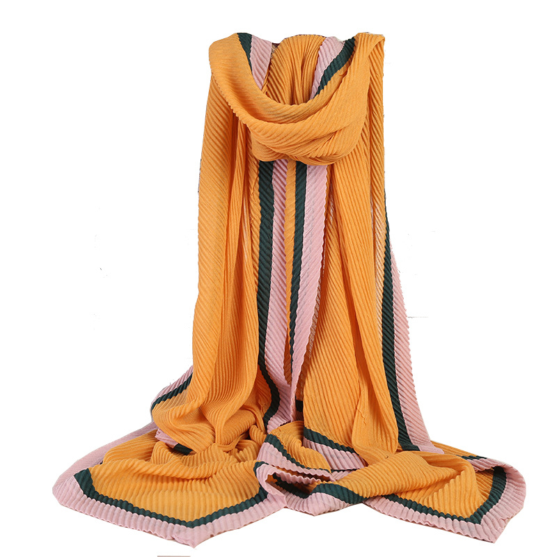 Women's Wrinkled Spring Summer Long Knitted Shawl Scarf (SW141)