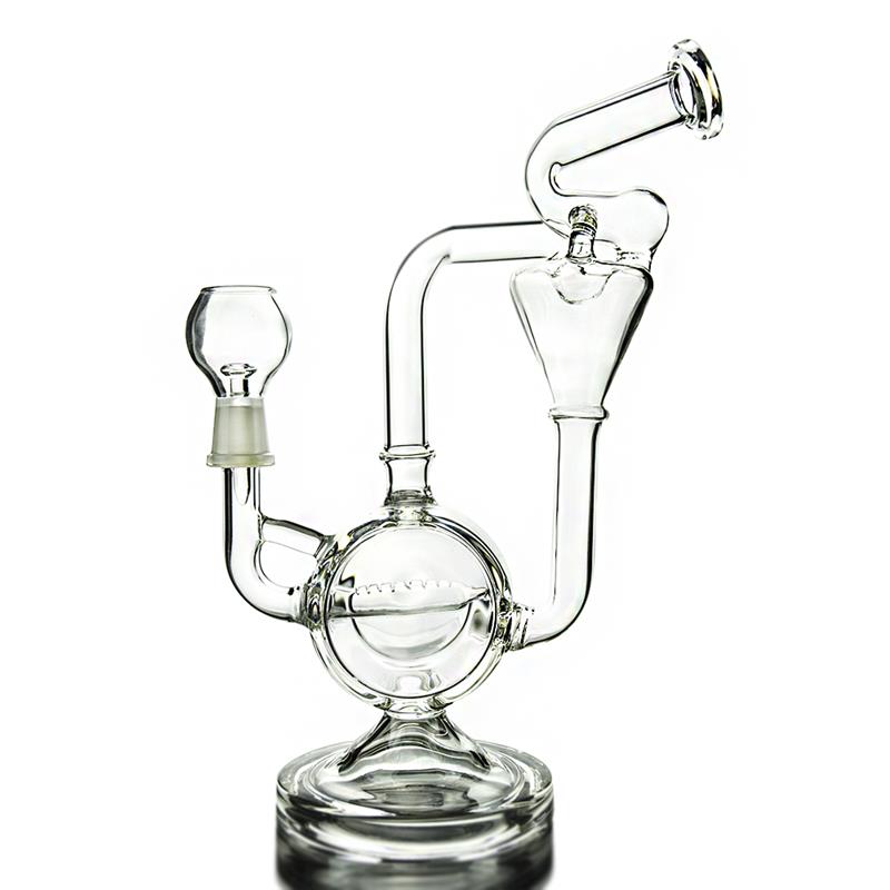 Recycle Smoking Glass Water Pipe with Wide Flared Base (ES-GB-416)