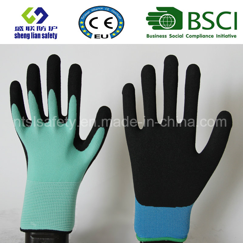 13 Gauge Nylon Liner, Nitrile Coating, Sandy Finish Safety Work Gloves (SL-NS102)