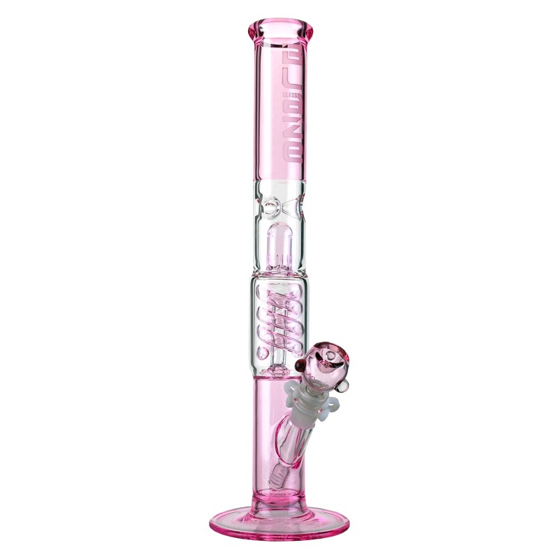 Premium Double Pink Ice Hookah Glass Smoking Water Pipes (ES-GB-382)