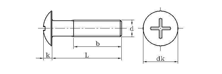 JIS B 1111 Cross Recessed Mushroom Head Screws