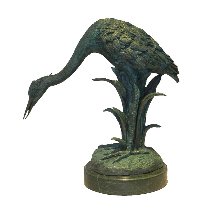 Animal Bronze Sculpture Bird Crane Decoration Brass Statue Tpy-628