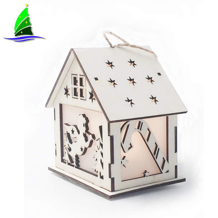 Ornamento de la decoración de la casa de la luz de Navidad led Xmas Led Light House Decoration Ornament