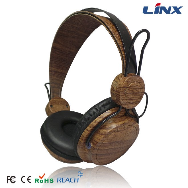 new design customized logo wooden headphone