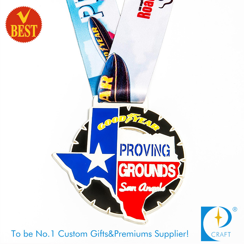 Supply Cheap Customized Special Design Zinc Alloy Soft Enamel Souvenir Medal with Ribbon