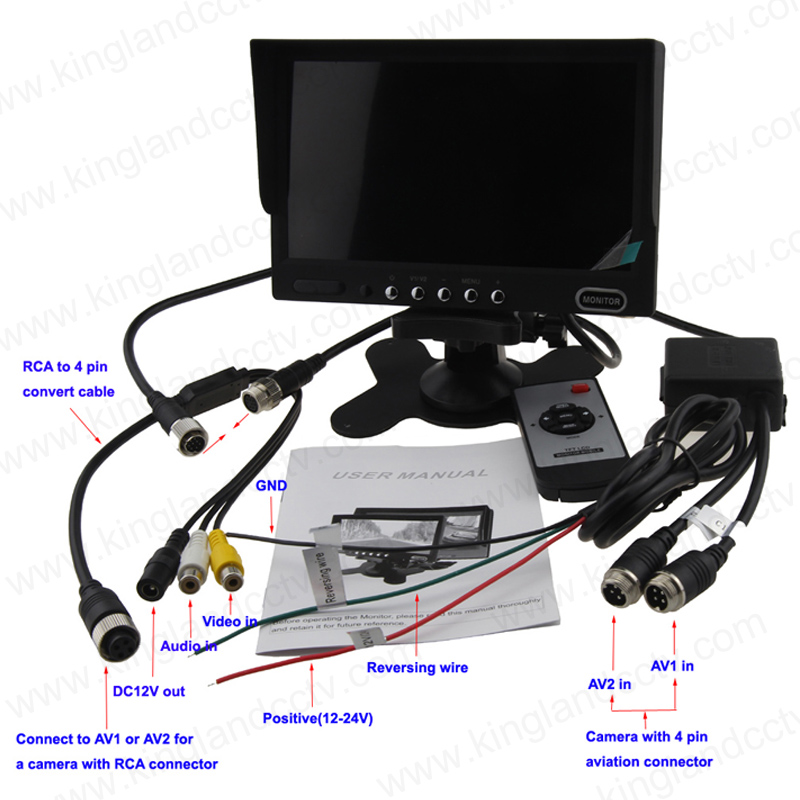 7 Inch Stand Alone TFT LCD Car Rear View Monitor