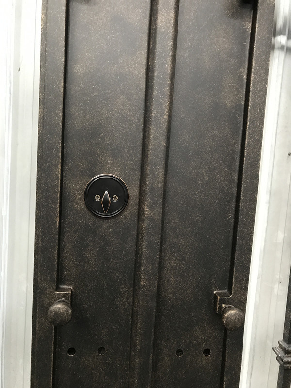 Puertas exteriores de entrada de hierro forjado con vidrio templado