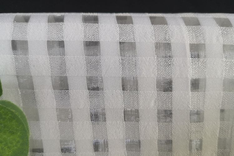 White Waffle Cloth Checks Fabric