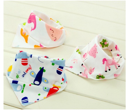 Children Double-Sided Triangular Bandage Infant Pure Cotton Baby Bib