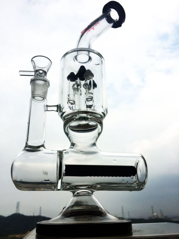 12inch Height in Line Percolator Castle Glass Smoking Water Pipe