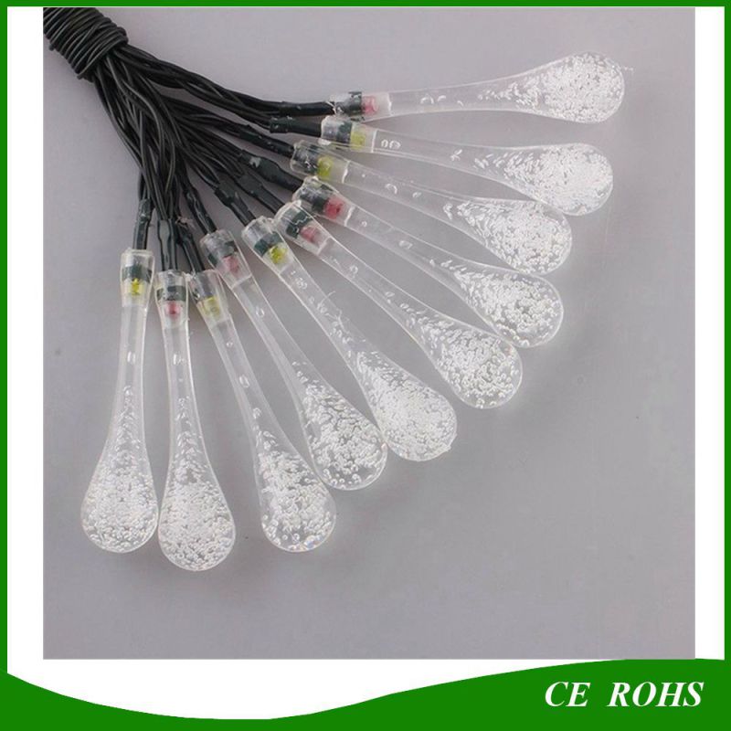 20/30 LED Solar Powered Water Drop String Lights LED Fairy Light for Wedding Christmas Party Festival Outdoor Indoor Decoration