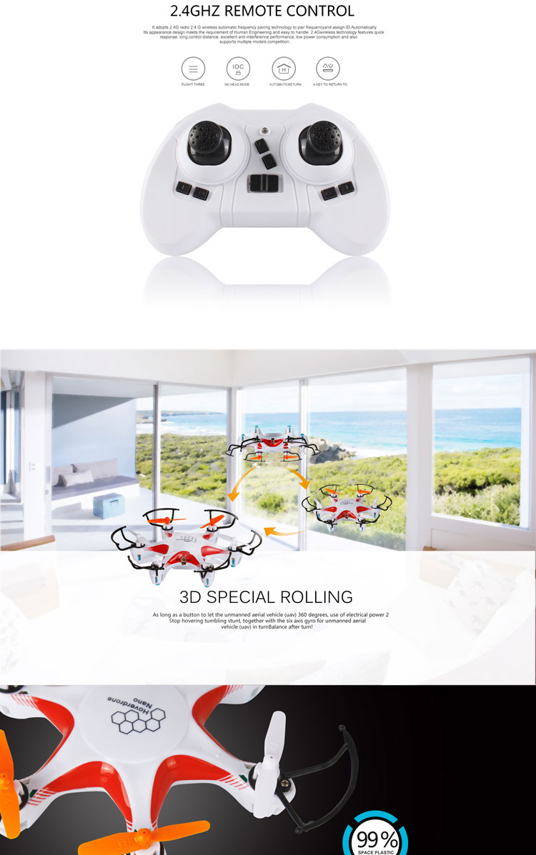 2.4G 4 Channel Mini 6 Axis Remote Control Drone with USB (10230843)