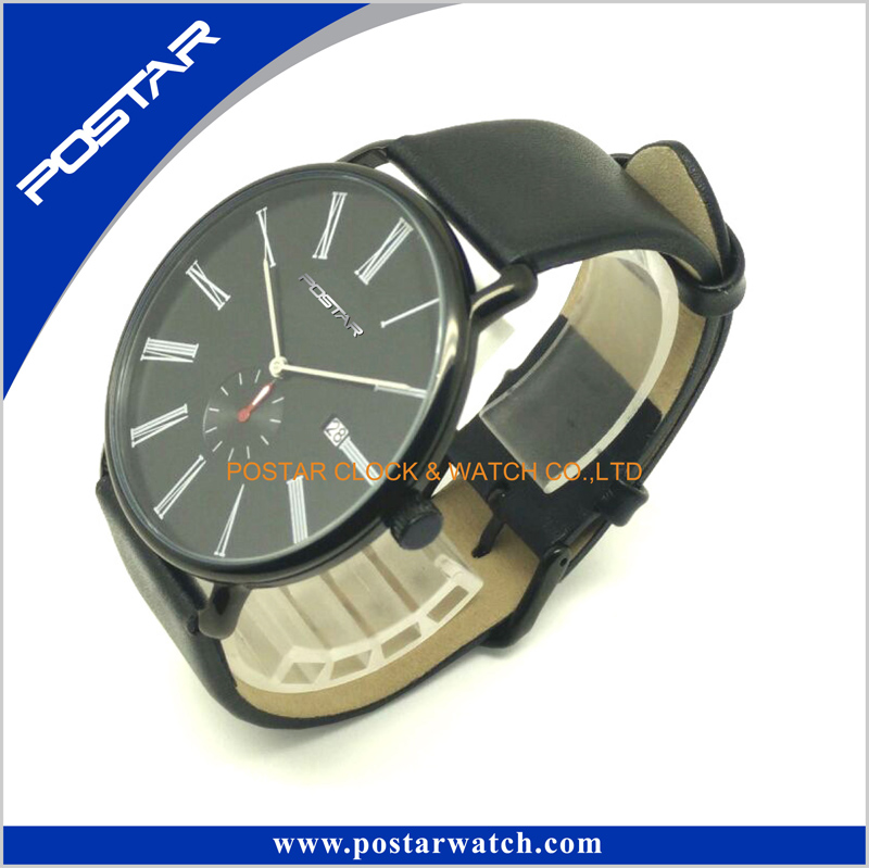Swatchful Top Sell Factory Sell Direct Popular Quartz Watch with Genuine Leather Band