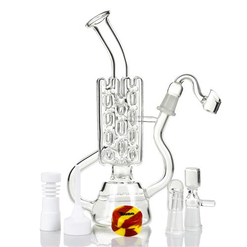 Reticulated Pipeline Perc Oil Rig Glass Smoking Water Pipe (ES-GB-418)