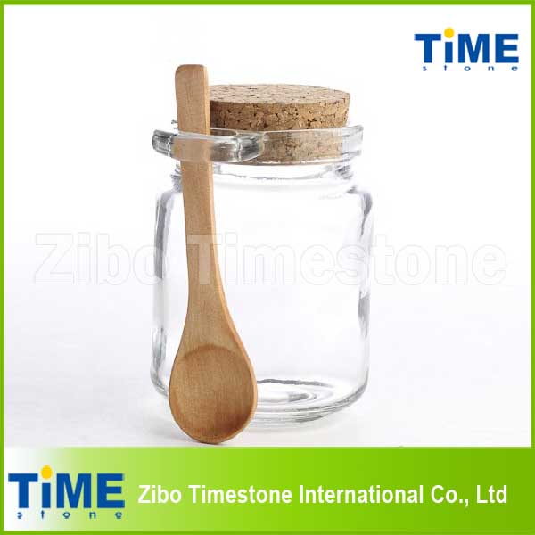 250ml Clear Glass Jar with Cork Top Lid