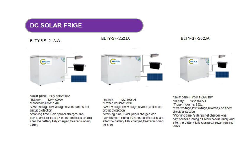 New Product Solar Fridge 93L 140L 190L 230L 282L