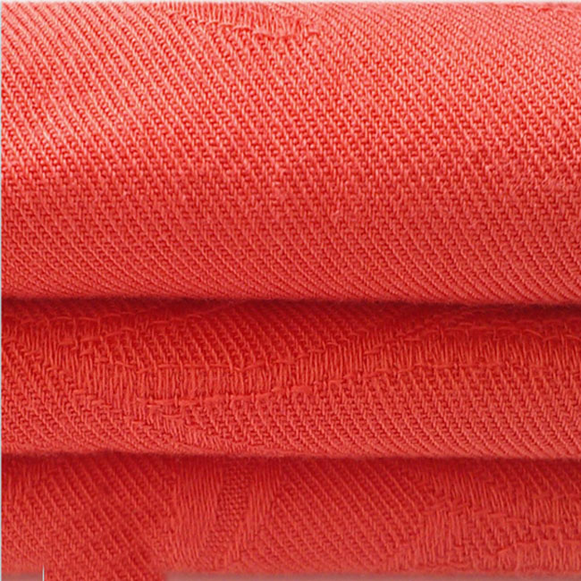 Red Rayon Jacquard Fabric Twill Weave Fabric for Shirt