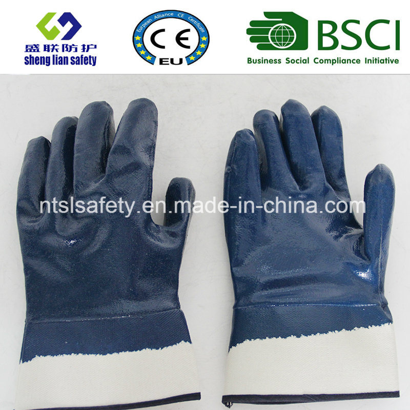 Twice Dipped Oil Proof Nitrile Gloves Safety Industrial Work Glove