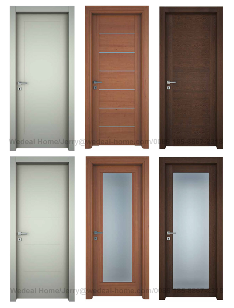 Wood-Finish HDP Veneer Interior Wooden Door for Hotel Project