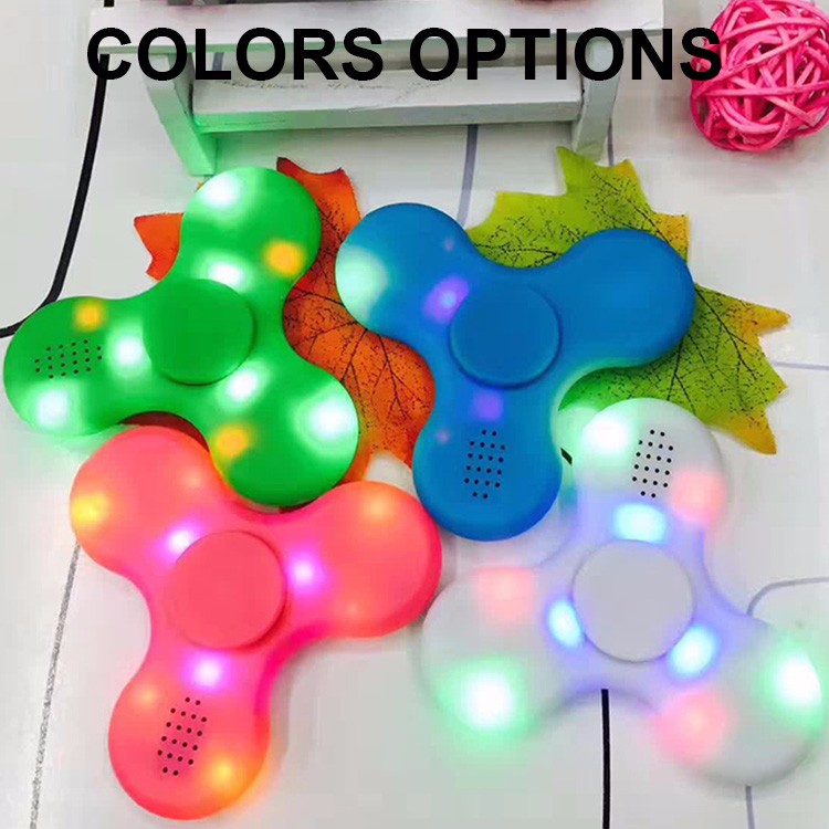 Fashion Bluetooth Speaker Spinner Toys Fidget Hand Spinner with LED Light