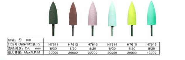 HP silicon rubber polishing burs