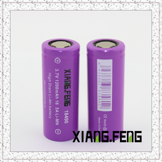 3.7V Xiangfeng 18490 1200mAh 16.5A Imr Rechargeable Lithium Battery 18490