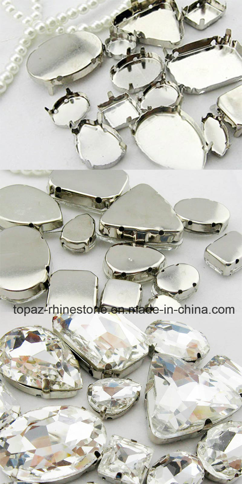 Metal Claw Setting 925 Silver Empty Metal Frame for Claw Sew on Fancy Rhinestones