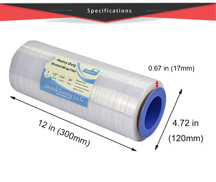 stretch film roll size