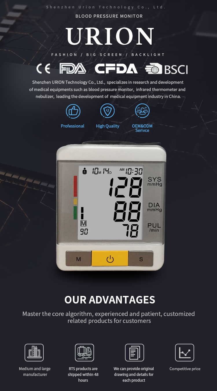 Wrist digital blood pressure monitor