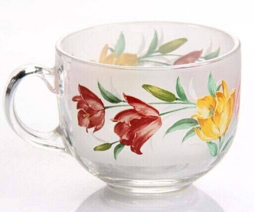 Nice Flower Beer & Coffee Glass Mug Set Tea Cup