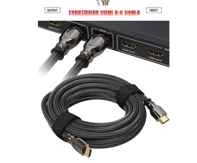 HDMI Cable 2.0 with Gold Plated Supports Ethernet 2160p 18gbps, 3D 1.4 4k
