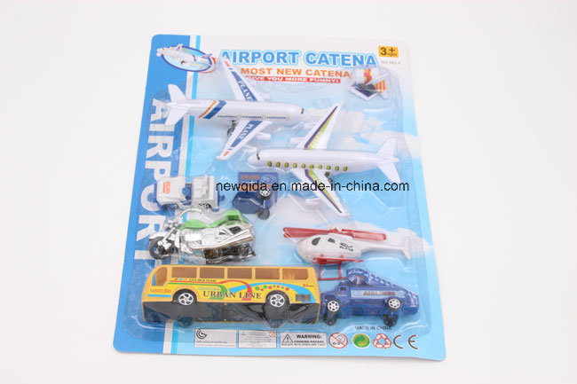 Promotional Toy Vehicle Airport Cars Motorcycle Plane Model Airplane Play Set